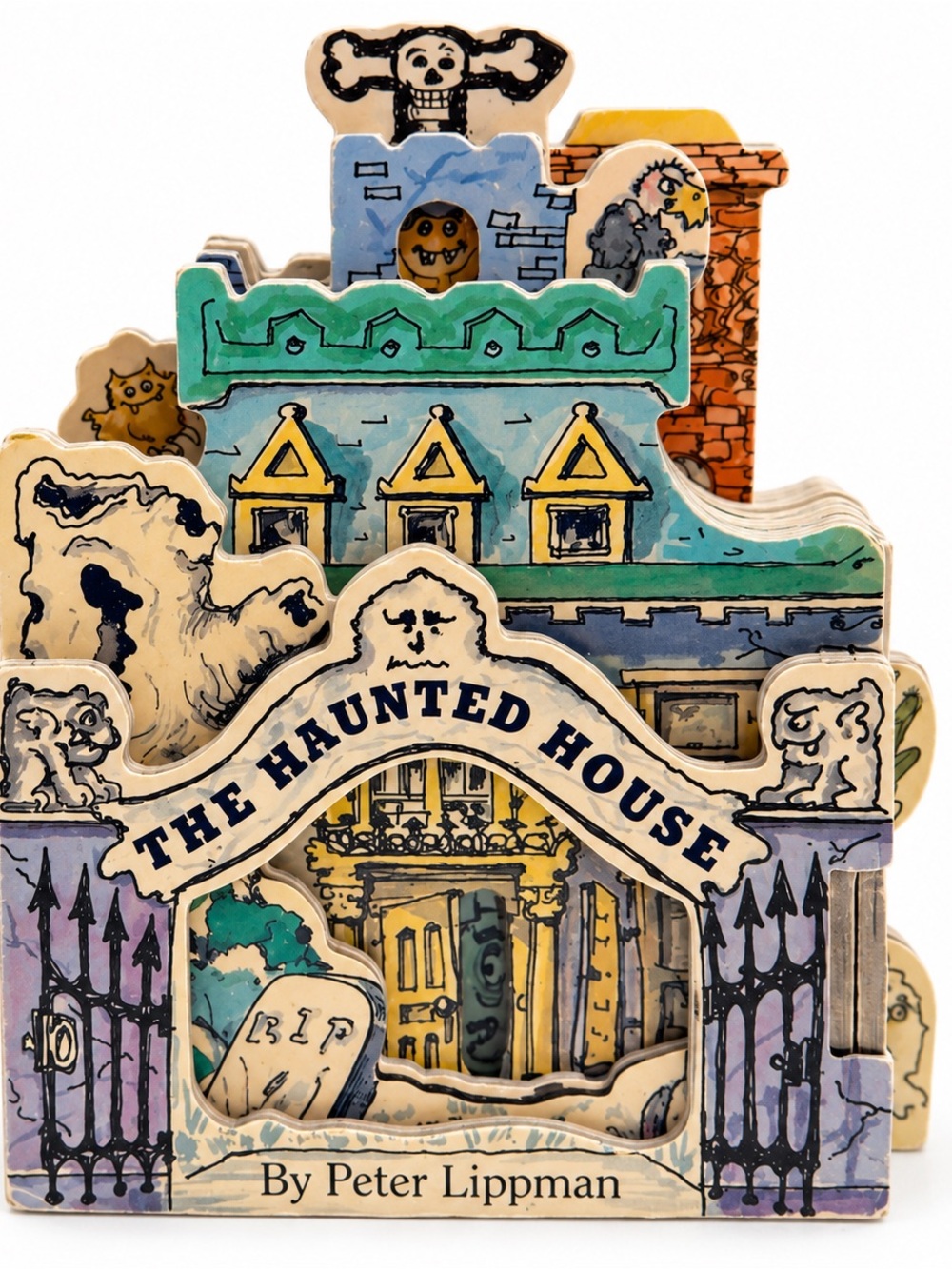 Vintage 1994 The Haunted House Peter Lippman Mini House Board Book Halloween